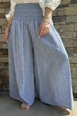 Marina Chalk Stripe Palazzo Pant Denim 